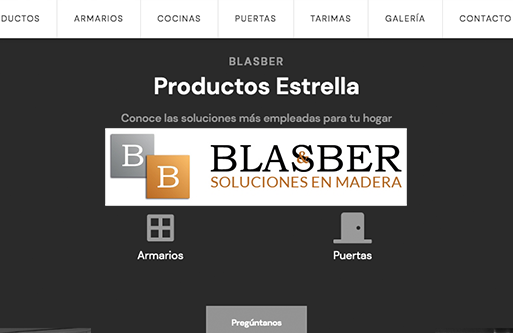 Página Web de Blasber, soluciones en madera